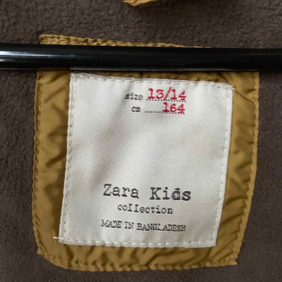 Zara Puffer Jacket with Hood Mustard Yellow - Picture 3 of 10